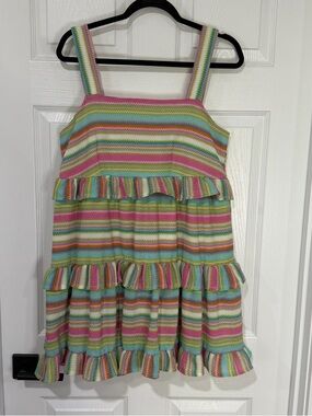 BaeVely Pastel Crochet-Stripe Summer Dress